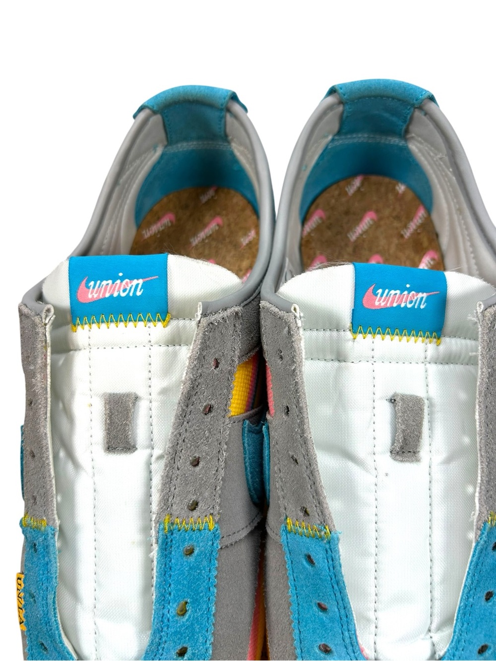 Nike Union LA Cortez SP Grey Fog Blue Pink Yellow Men’s Size 12 DR1413-002 Rare - Picture 6 of 14